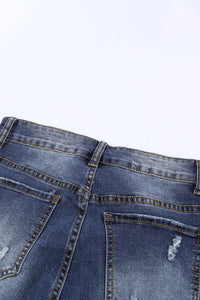 Rosy Pink Daisy Patches Stretch Denim Jeans