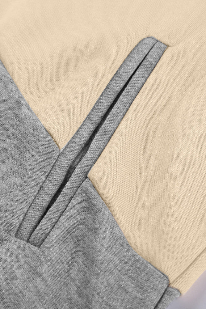 Pink Colorblock Pocketed Hoodie