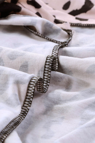 Khaki Leopard Print Crewneck Knit Tee