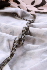 Khaki Leopard Print Crewneck Knit Tee