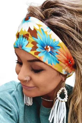 Classic Floral Print Elastic Headband