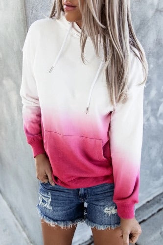 White and Pink Gradient Hoodie