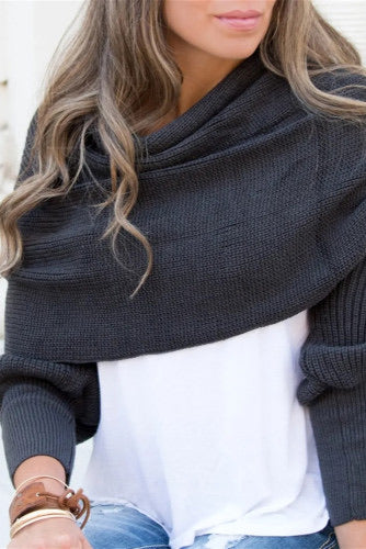 Charcoal Knit Sweater Scarf  This sweater scarf can be worn in so many ways!! 