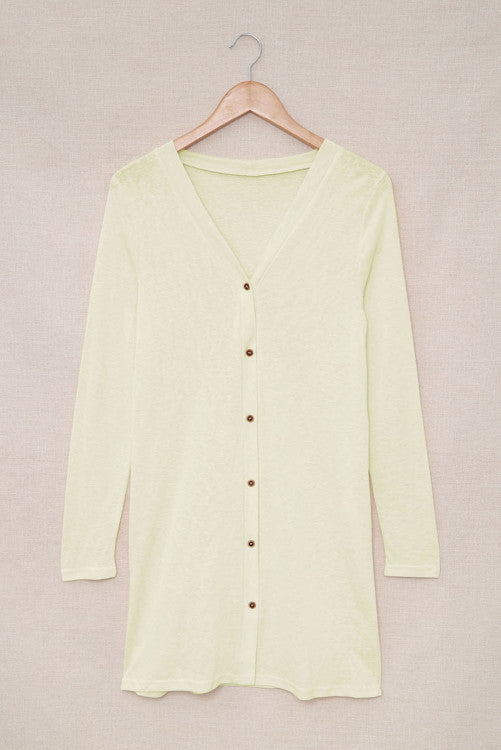 Buttercream Long Button Down Knit Cardigan