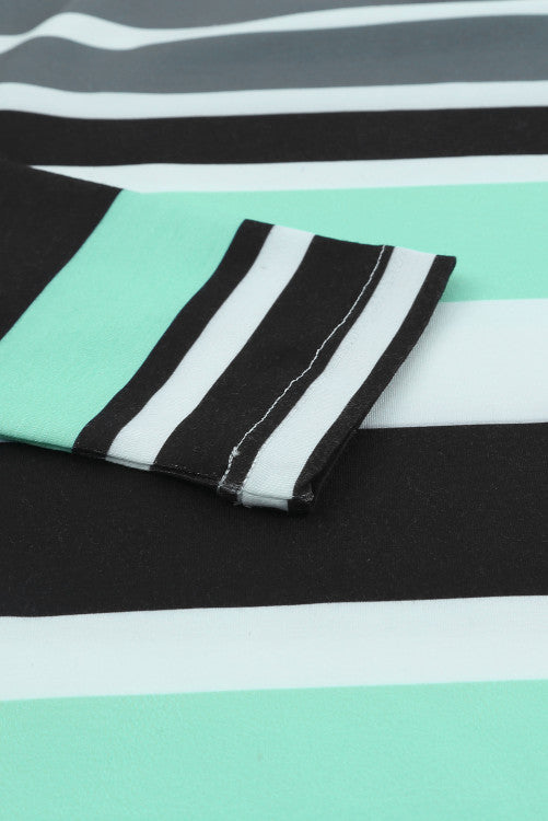 Mint Black Striped Lightweight Hoodie