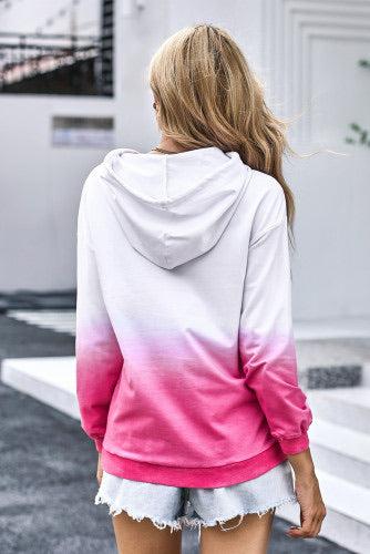 White and Pink Gradient Hoodie