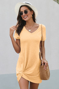 Peachy Triblend Side Knot Dress