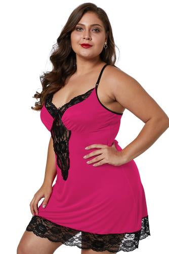 Rose Venecia Chemise with Lace Trim