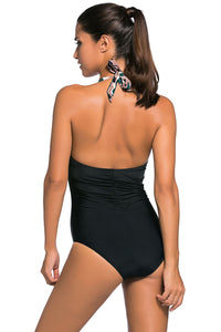 Casual Camo Dark Print Swimsuit- 1X