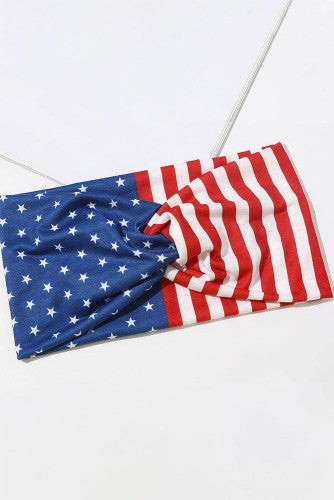American flag wide headband. One size fits most. Made of polyester.