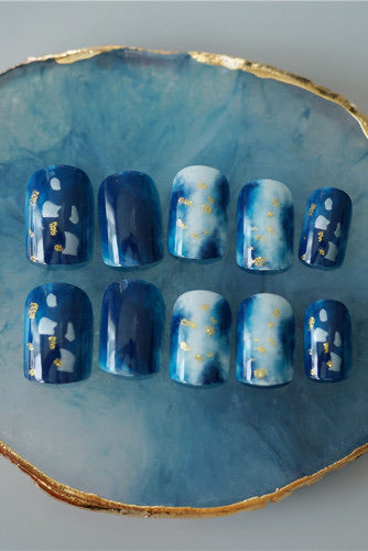 Ocean Navy Acrylic Nail Set