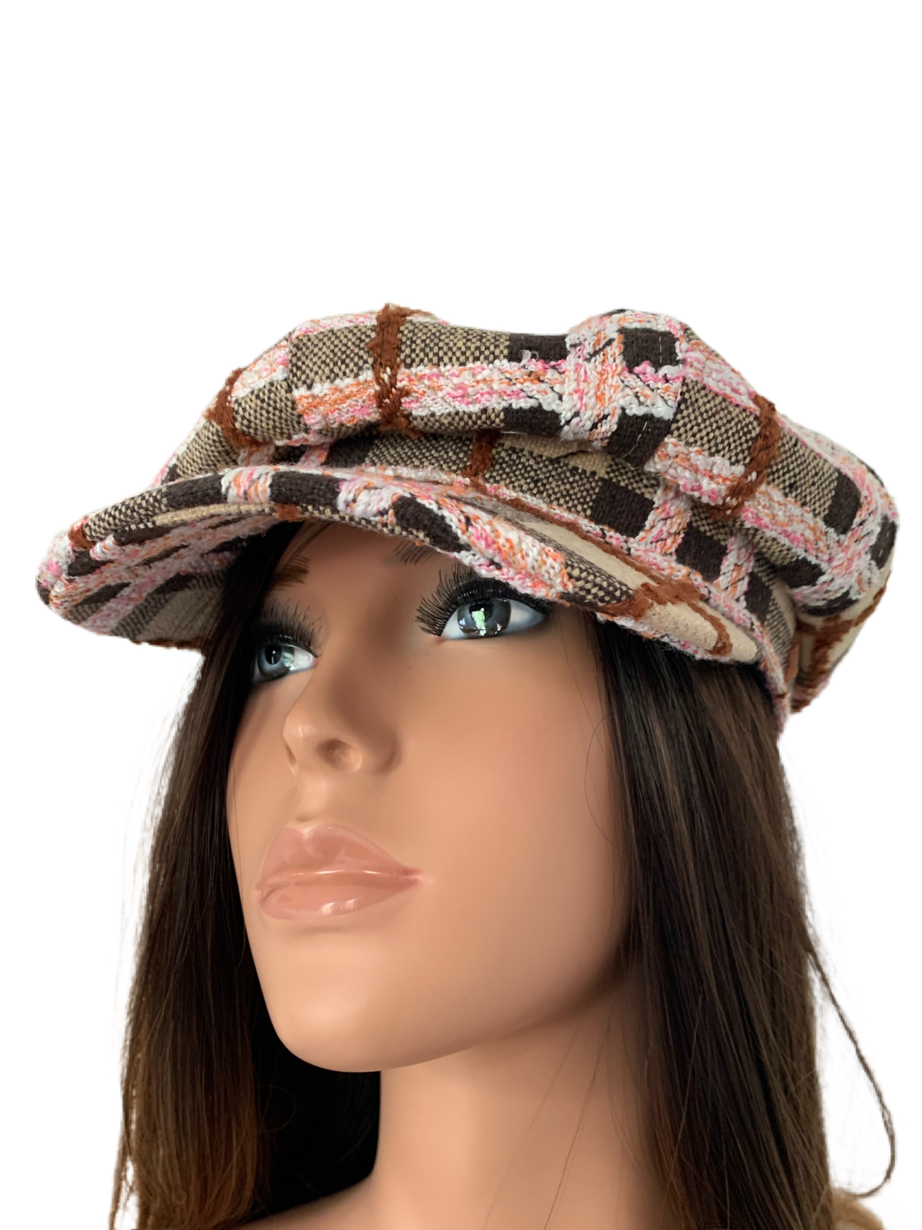Pink Plaid Glam Hat
