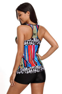 Vibrant Colored Tankini With Swim Shorts