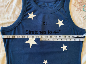 Navy Star Print Tank Top