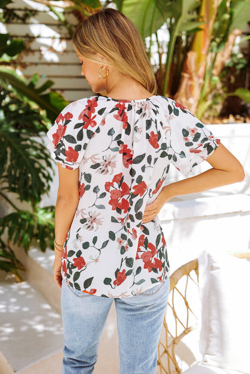 Sienna Floral Button Up Short Sleeve Blouse