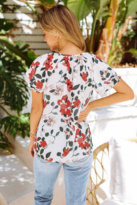 Sienna Floral Button Up Short Sleeve Blouse
