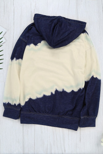 Navy/Cream Tie Dye Hooded Sweatshirt