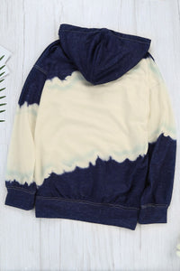 Navy/Cream Tie Dye Hooded Sweatshirt