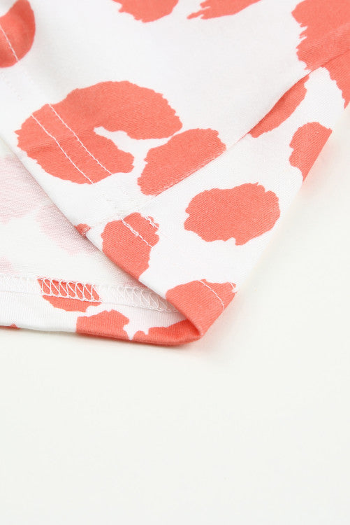 Dark Coral Leopard Print Shoulder Tie Tank