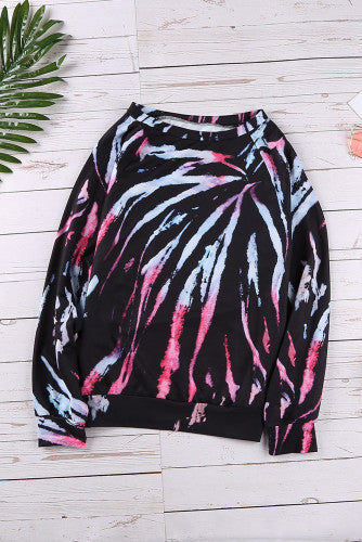 Black Pastel Splash Knit Pullover