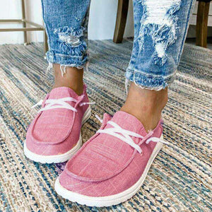 Pink Canvas Slip-on Shoes