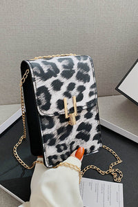 Black Leopard Print Crossbody Purse