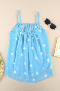 Stars In The Blue Sky Spaghetti Strap Tank Top
