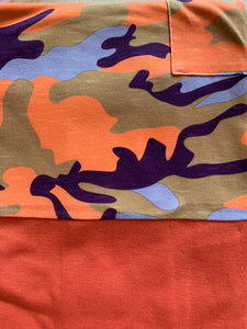 Orange Camo Color Block Tee