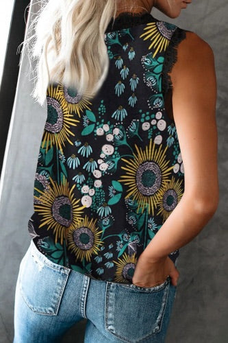 •Cool silk feel fabric with little/no stretch  •Not sheer- is made of thicker but breathable fabric   •Every woman’s summer wardrobe needs at least one of these glamorous sleeveless tops  •It goes with everything and is versatile, comfortable and very pretty  •Layer this top under other tops, or wear it on its own  •This top has a feminine eyelash lace v-neck and is sleeveless   •Roomy Top  Very nice quality dressy top