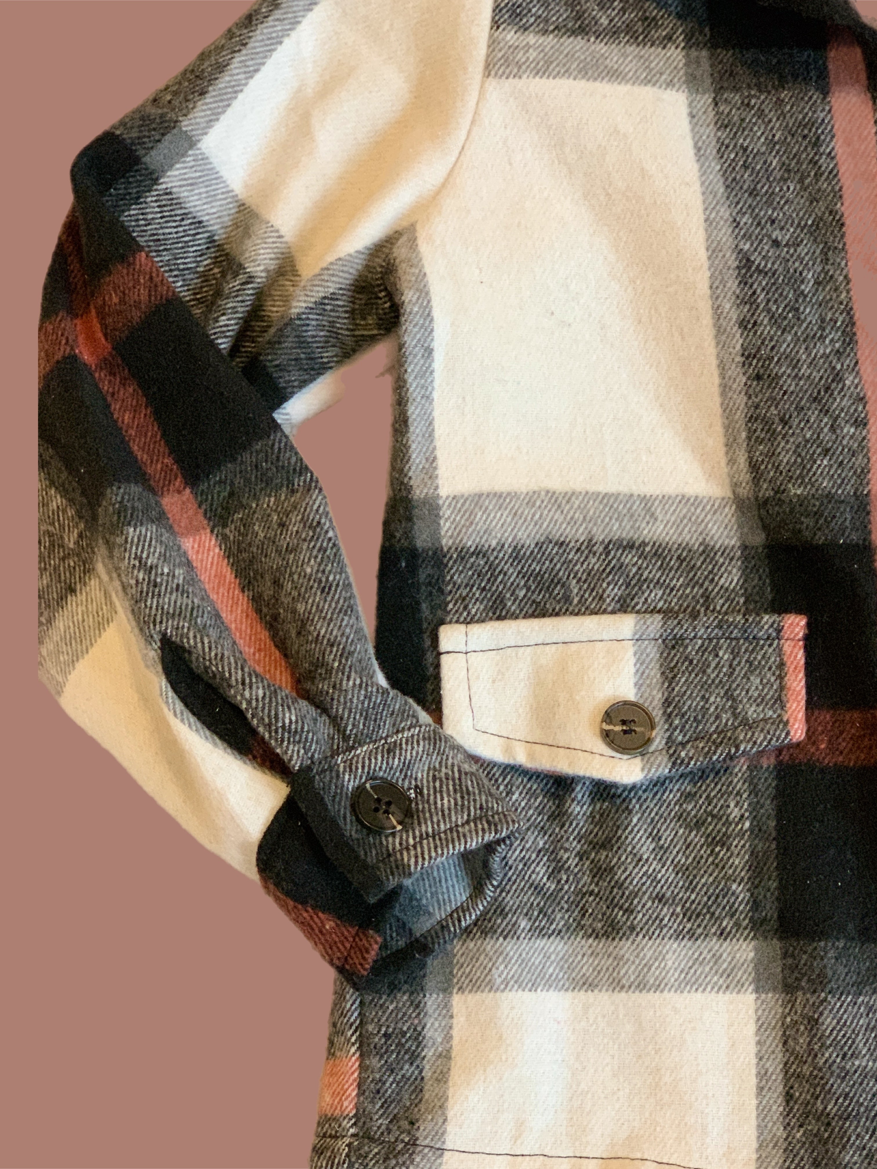 Girls Multi Plaid Shacket