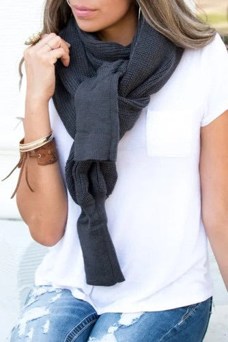 Charcoal Knit Sweater Scarf  This sweater scarf can be worn in so many ways!! 