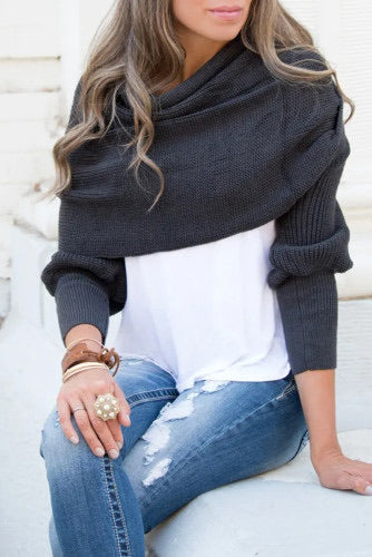 Charcoal Knit Sweater Scarf  This sweater scarf can be worn in so many ways!! 