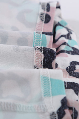 Pastel Leopard Print Pocketed Shorts