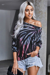 Black Pastel Splash Knit Pullover