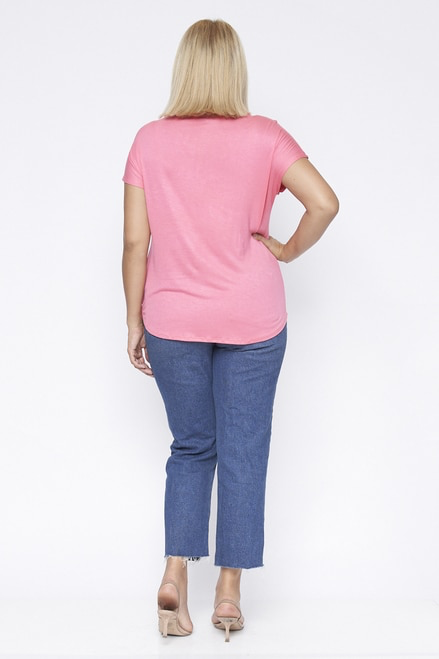 Pink Floral Knit Curvy Size Top