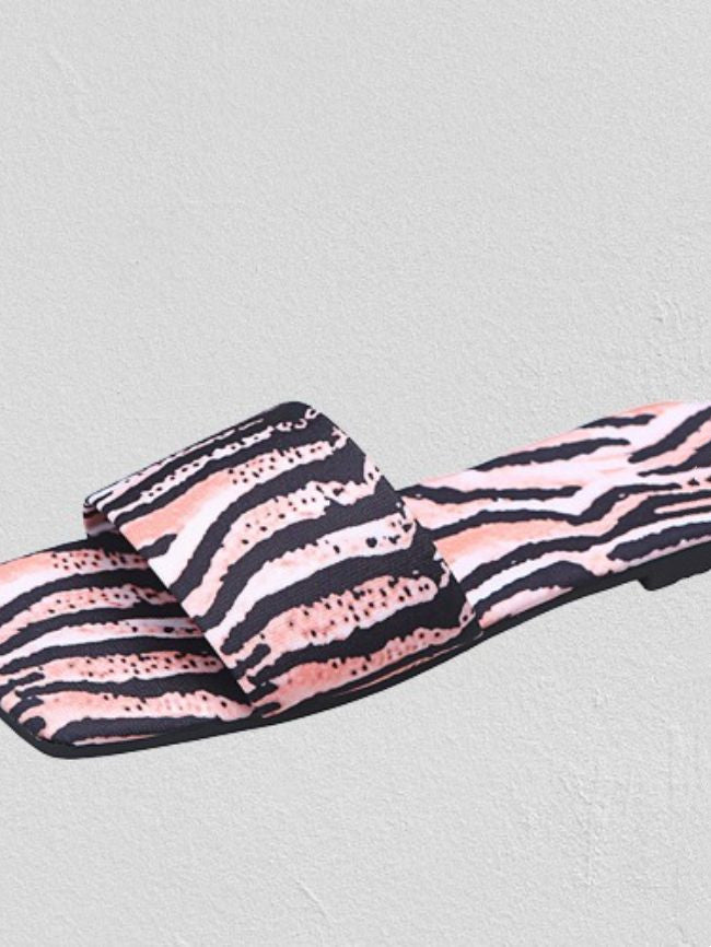 Pink zebra print sandals are a must have this summer! Nice soft silky fabric covered upper with a sturdy rubber bottom. 