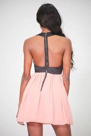 Black and Pink Halter Dress