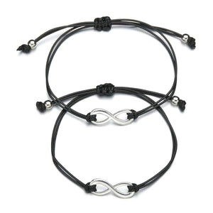 Simple Infinity Alloy Braided Rope Women's Bracelets 2 PCS