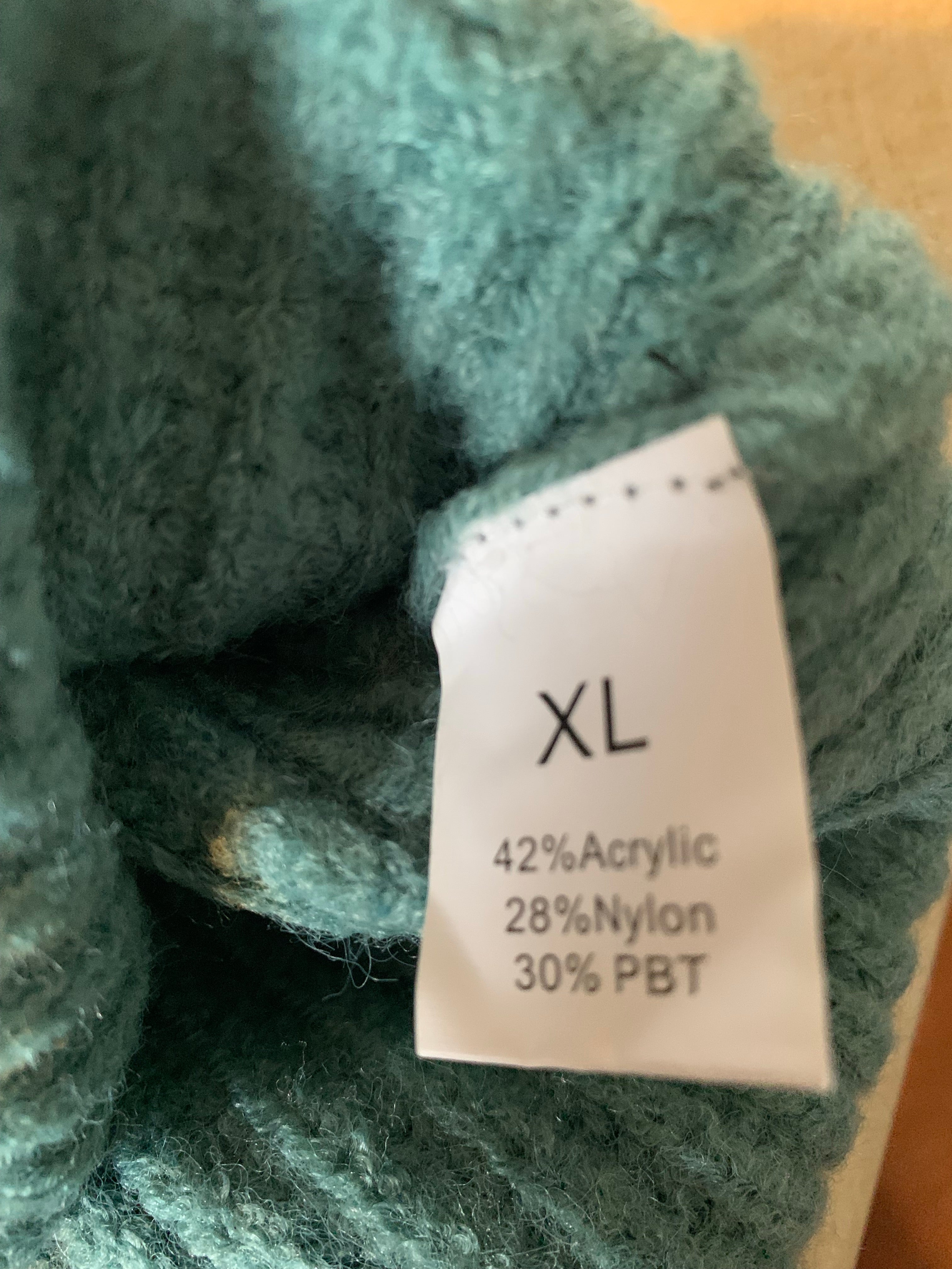 Teal Leopard Print Colorblock Sweater