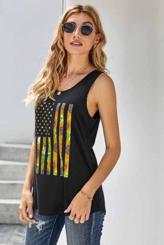 Black Sunflower Flag Tank
