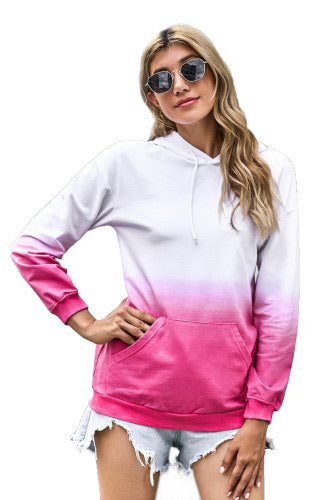 White and Pink Gradient Hoodie