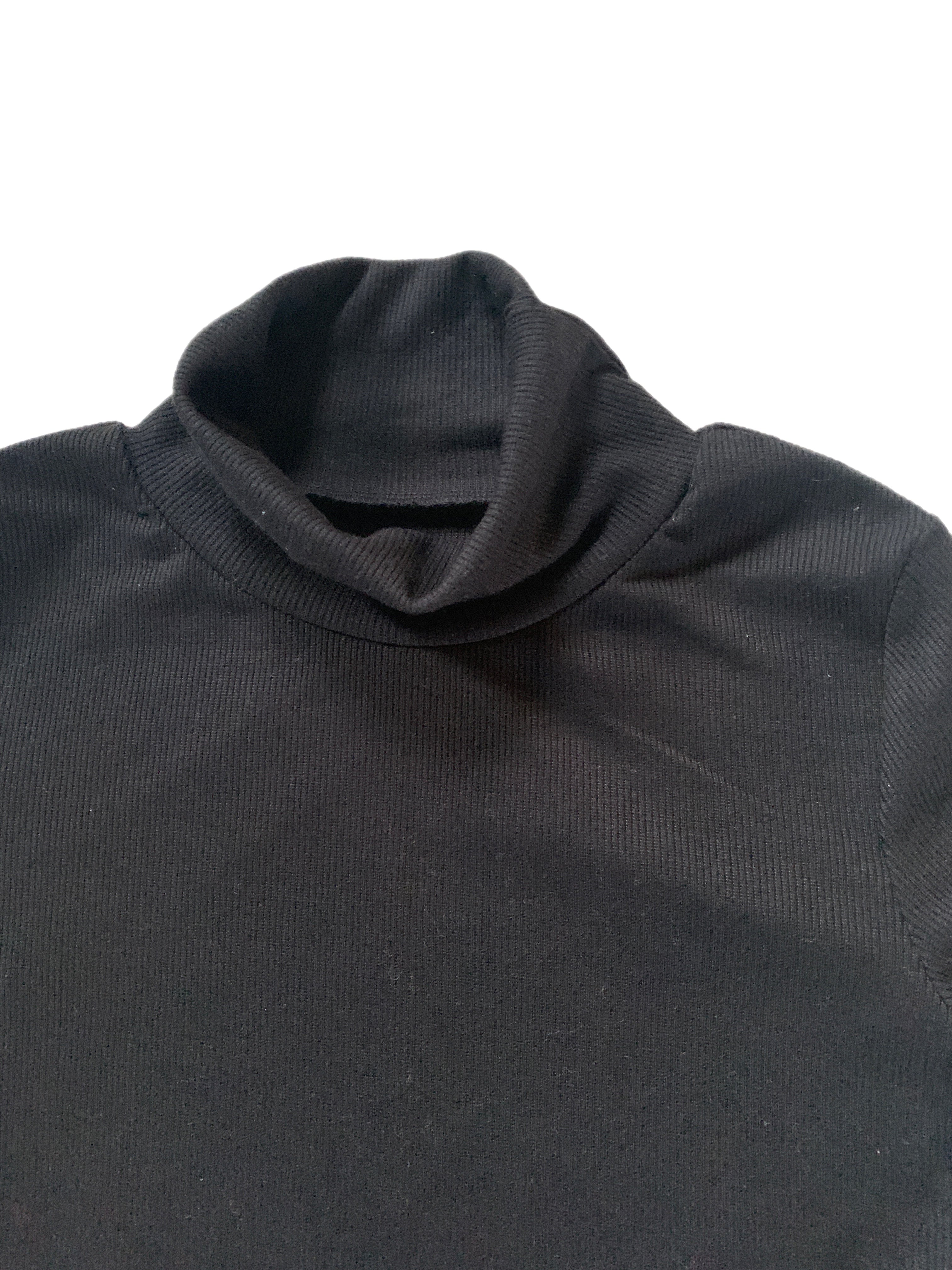 Brown Plaid Skirt & Black Ribbed Shirt Set