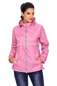This roomy lightweight jacket is fashionable outwear which features a zip up closure and sleeves are adjustable at wrists. Reflective accents adds safety in the dark. Affordable and fashionable!  Note: Very roomy! Can easily wear sweatshirt or sweater underneath. Go down a size if want more fitted.   Made of 100% Nylon. Imported.    