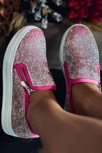 Fuchsia Rhinestone Sneakers