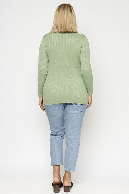 Sage Ribbed Knit Curvy Size Sweater