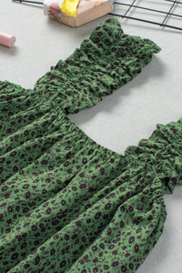 Green Mini Floral Smocked Flowy Tank