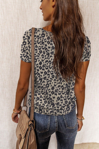 Leopard Print Short Sleeve Tee