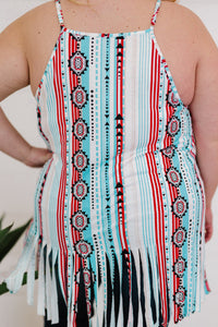 Aztec Fringed Curvy Size Tank