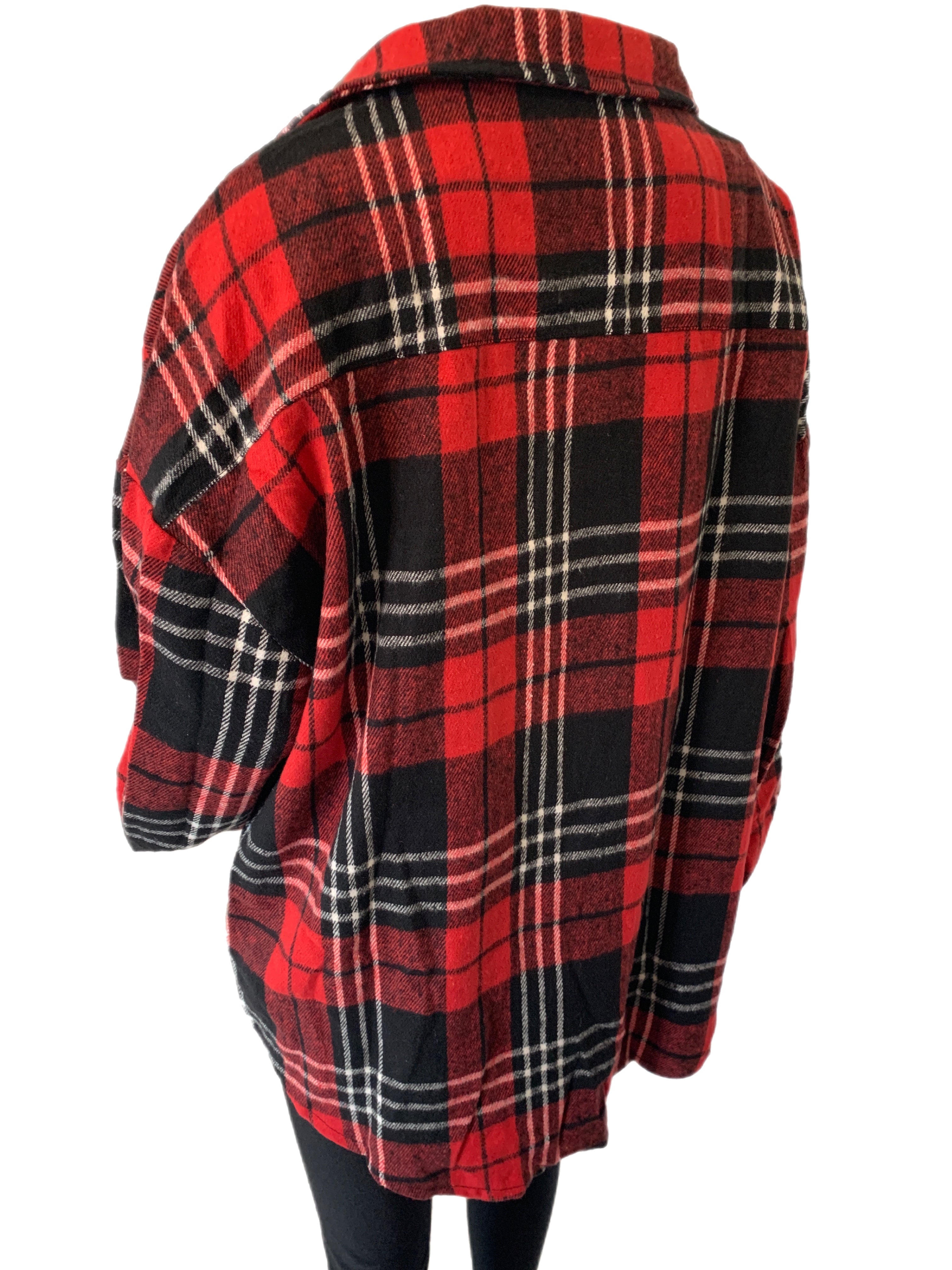 Classic Red Plaid Curvy Size Shacket