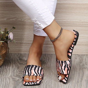 Pink Zebra Stripe Silky Soft Sandals
